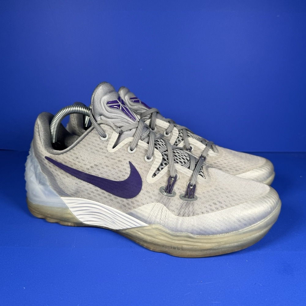 Nike Kobe Zoom Venomenon 5 Size 8.5 Gray Purple Basketball Sneakers 749884-050‎